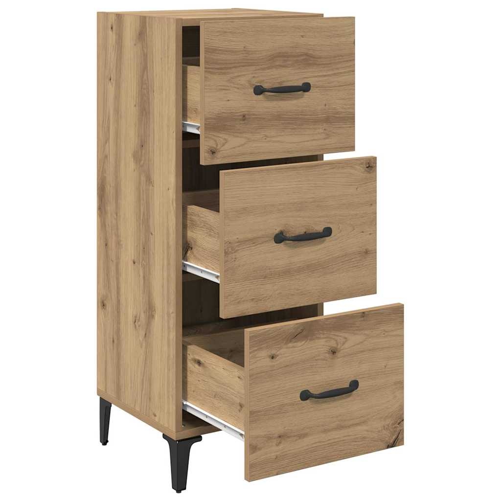 VidaXL Dressoir met lade Artisan Eiken 34,5 x 34 x 90 cm Bewerkt hout