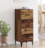 VidaXL Dressoir met lade Oud Hout 34,5 x 34 x 90 cm Bewerkt hout