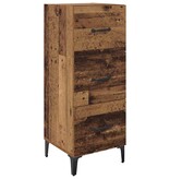 VidaXL Dressoir met lade Oud Hout 34,5 x 34 x 90 cm Bewerkt hout
