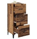 VidaXL Dressoir met lade Oud Hout 34,5 x 34 x 90 cm Bewerkt hout