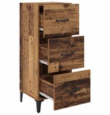 VidaXL Dressoir met lade Oud Hout 34,5 x 34 x 90 cm Bewerkt hout