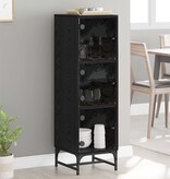 VidaXL Highboard Zwart eiken 35 x 37 x 117 cm Bewerkt hout