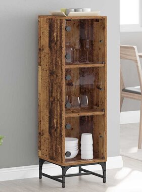 VidaXL Highboard Oud hout 35 x 37 x 117 cm Bewerkt hout