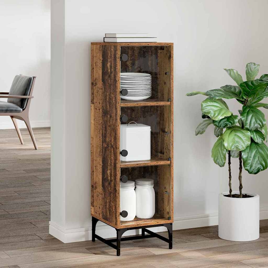 VidaXL Highboard Oud hout 35 x 37 x 117 cm Bewerkt hout