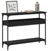 VidaXL Wandtafel met plank Zwart eiken 100 x 29 x 75 cm Bewerkt hout