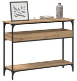 VidaXL Wandtafel artisanaal eikenkleurig 100 x 29 x 75 cm Bewerkt hout