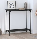 VidaXL Wandtafel met plank Zwart eiken 75 x 30.5 x 75 cm Bewerkt hout