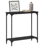 VidaXL Wandtafel met plank Zwart eiken 75 x 30.5 x 75 cm Bewerkt hout