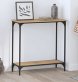 VidaXL Wandtafel met plank artisanaal eikenkleurig 75 x 30.5 x 75 cm