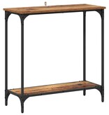 VidaXL Wandtafel met plank Oud hout 75 x 30.5 x 75 cm Bewerkt hout