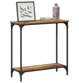 VidaXL Wandtafel met plank Oud hout 75 x 30.5 x 75 cm Bewerkt hout