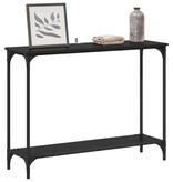 VidaXL Wandtafel met plank Zwart eiken 101 x 30.5 x 75 cm Bewerkt hout