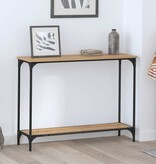 VidaXL Wandtafel met plank artisanaal eikenkleurig 101 x 30.5 x 75 cm