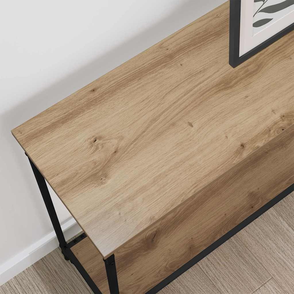 VidaXL Wandtafel met plank artisanaal eikenkleurig 101 x 30.5 x 75 cm