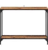 VidaXL Wandtafel met plank Oud hout 101 x 30.5 x 75 cm Bewerkt hout