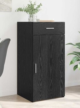 VidaXL Dressoir met lade Zwart eiken 42.5 x 40 x 93 cm Bewerkt hout