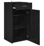 VidaXL Dressoir met lade Zwart eiken 42.5 x 40 x 93 cm Bewerkt hout