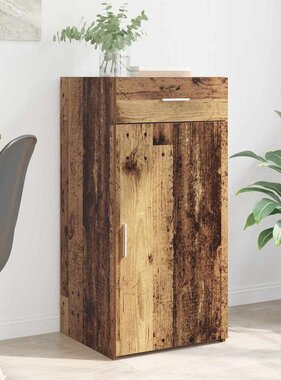 VidaXL Dressoir met lade Oud hout 42.5 x 40 x 93 cm Bewerkt hout