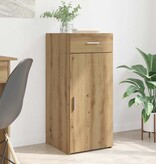 VidaXL Dressoir met lade Zwart Eiken 42,5 x 40 x 93 cm Bewerkt hout