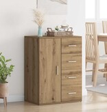 VidaXL Dressoir met lade Artisan Eiken 59 x 39 x 80 cm Bewerkt hout