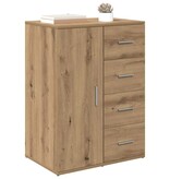 VidaXL Dressoir met lade Artisan Eiken 59 x 39 x 80 cm Bewerkt hout
