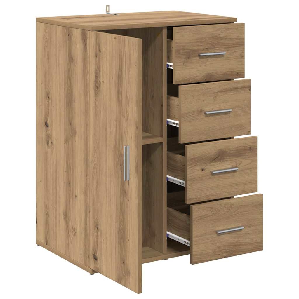 VidaXL Dressoir met lade Artisan Eiken 59 x 39 x 80 cm Bewerkt hout