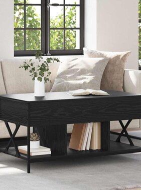VidaXL Salontafel Zwart Eiken 100 x 55 x 48.5 cm Bewerkt hout
