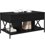 VidaXL Salontafel Zwart Eiken 100 x 55 x 48.5 cm Bewerkt hout