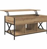 VidaXL Salontafel Artisan Eiken 100 x 55 x 48.5 cm Bewerkt hout