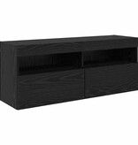 VidaXL TV Wandkast Zwart Eiken 100 x 30 x 40 cm Bewerkt hout