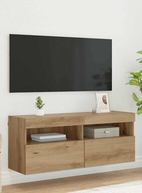 VidaXL TV Wandkast Artisan Eiken 100 x 30 x 40 cm Bewerkt hout
