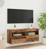 VidaXL TV Wandkast Oud Hout 100 x 30 x 40 cm Bewerkt hout