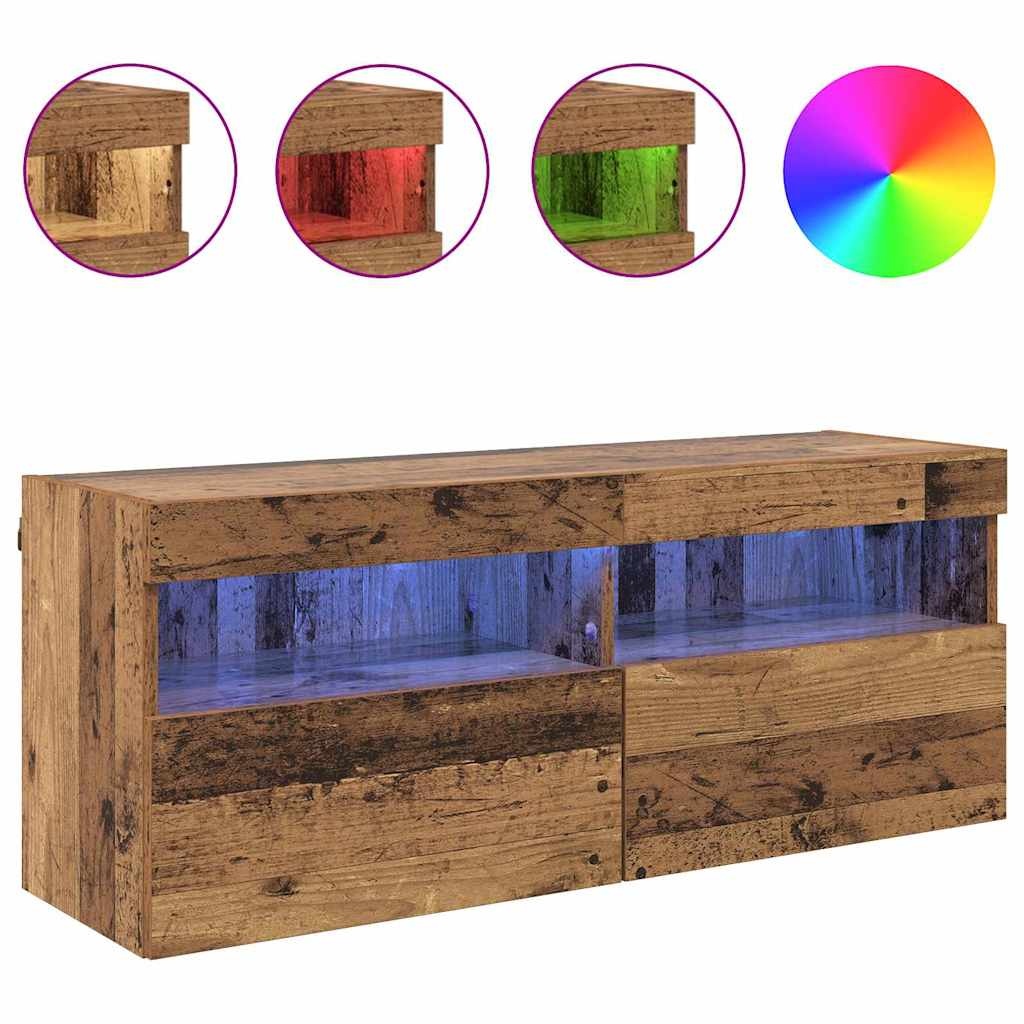 VidaXL TV Wandkast Oud Hout 100 x 30 x 40 cm Bewerkt hout