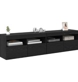 VidaXL TV Wandkasten 2 pcs Zwart Eiken 80 x 30 x 40 cm Bewerkt hout