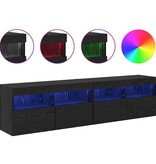 VidaXL TV Wandkasten 2 pcs Zwart Eiken 80 x 30 x 40 cm Bewerkt hout