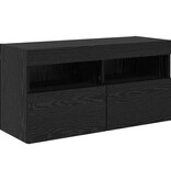 VidaXL TV Wandkast Zwart Eiken 80 x 30 x 40 cm Bewerkt hout