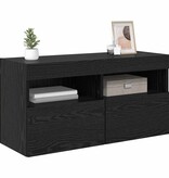 VidaXL TV Wandkast Zwart Eiken 80 x 30 x 40 cm Bewerkt hout