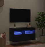 VidaXL TV Wandkast Zwart Eiken 80 x 30 x 40 cm Bewerkt hout