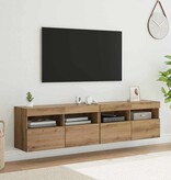 VidaXL TV Wandkasten 2 pcs Artisan Eiken 80 x 30 x 40 cm Bewerkt hout