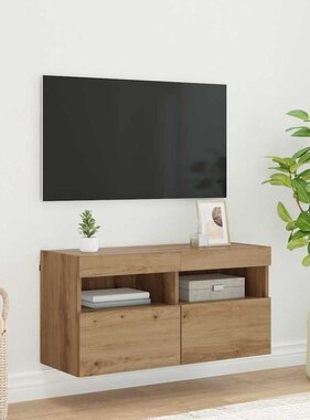 VidaXL TV Wandkast Artisan Eiken 80 x 30 x 40 cm Bewerkt hout