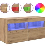 VidaXL TV Wandkast Artisan Eiken 80 x 30 x 40 cm Bewerkt hout