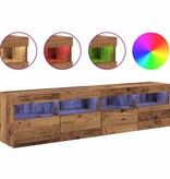 VidaXL TV Wandkasten 2 pcs Oud Hout 80 x 30 x 40 cm Bewerkt hout