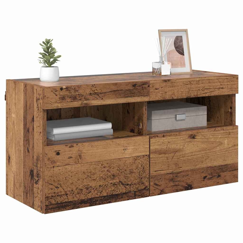 VidaXL TV Wandkast Oud Hout 80 x 30 x 40 cm Bewerkt hout
