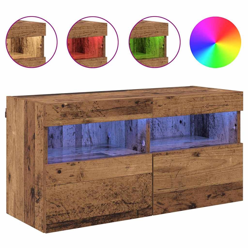 VidaXL TV Wandkast Oud Hout 80 x 30 x 40 cm Bewerkt hout