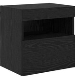 VidaXL TV Wandkasten 2 pcs Zwart Eiken 40 x 30 x 40 cm Bewerkt hout