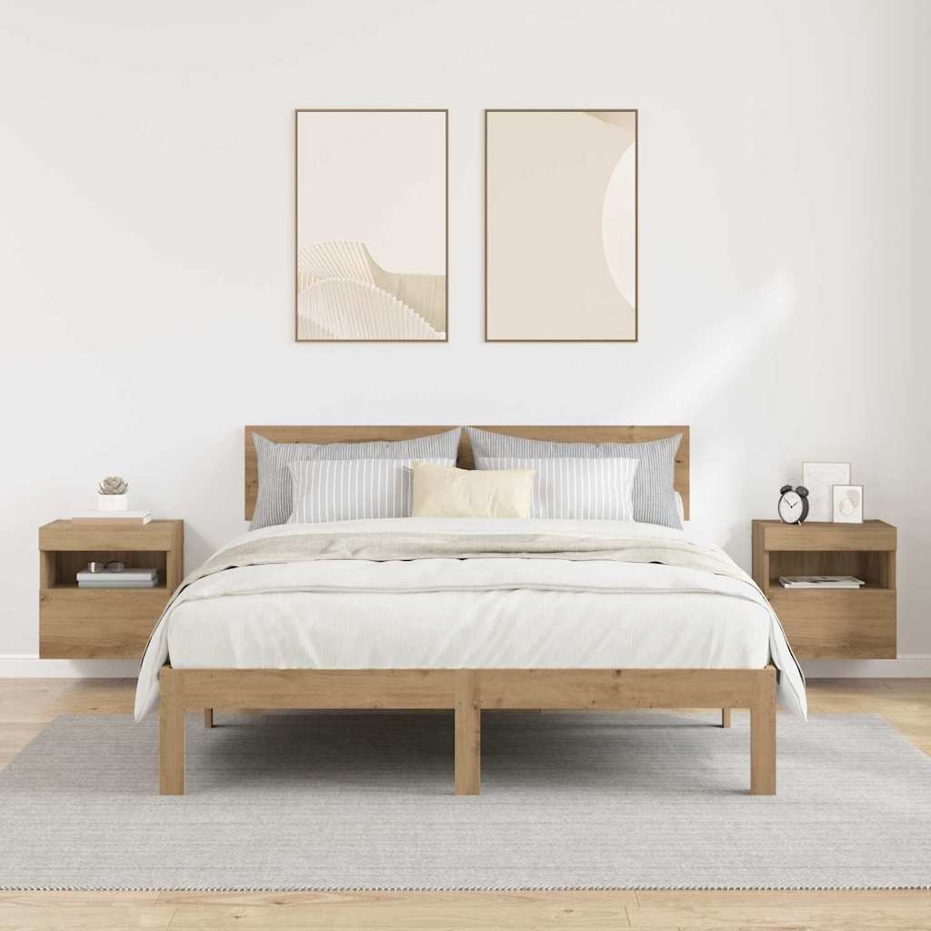 VidaXL TV Wandkasten 2 pcs Artisan Eiken 40 x 30 x 40 cm Bewerkt hout