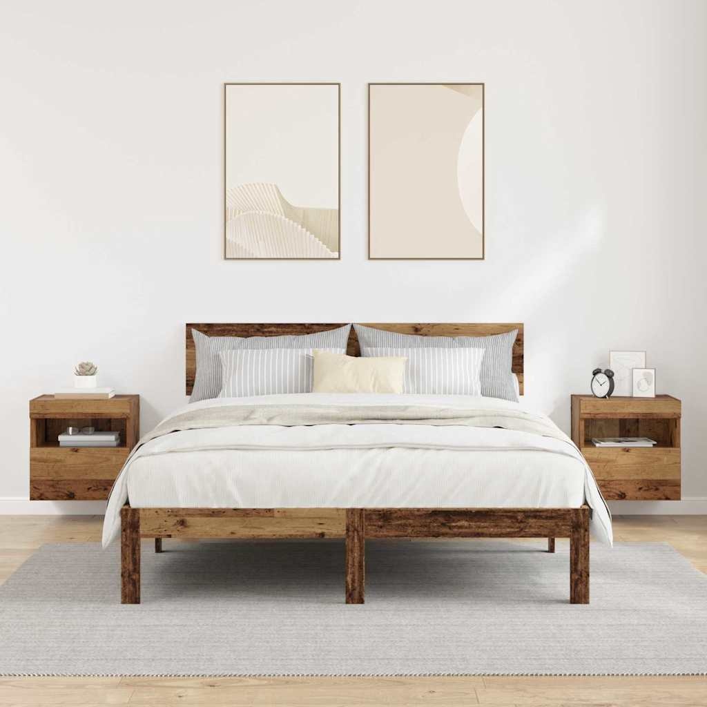 VidaXL TV Wandkasten 2 pcs Oud Hout 40 x 30 x 40 cm Bewerkt hout