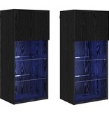 VidaXL Wandgemonteerde TV-kasten 2 pcs Zwart Eiken 40,5 x 30 x 90 cm
