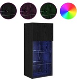 VidaXL Wandgemonteerde TV Kast Zwart Eiken 40,5 x 30 x 90 cm