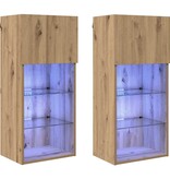 VidaXL Wandgemonteerde TV-kasten 2 pcs Artisan Eiken 40,5 x 30 x 90 cm